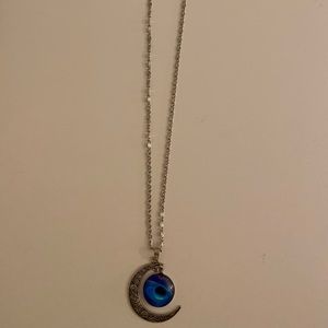 Moon/space necklace